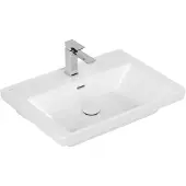 Villeroy & Boch V&B Schrank-Waschtisch Subway 3.0 65x47cm, eck., m 1 HL/mit Überlauf, weiß