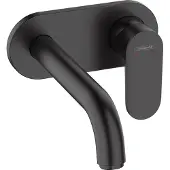Hansgrohe Vernis Blend Einhebel-Waschtischmischer Unterputz für Wandmontage mit Auslauf 20,7 cm, Mattschwarz