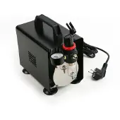 HBM Airbrush Kompressor 150W 23l/min 0,2-4 bar Druck 50dB leiser Flüsterkompressor