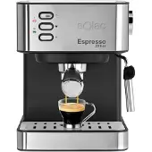 Solac CE4481, Espressomaschine, 1,6 l, Kaffeepad, Gemahlener Kaffee, 850 W, Schwarz, Edelstahl