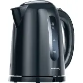 MPM - kabelloser Edelstahl-Wasserkocher 1,7 Liter mit Rutschsicherung und Teefilter - schwarz