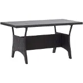 vidaXL Gartentisch Schwarz 120x70x66 cm Poly Rattan