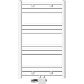 LuxeBath Badheizkörper Mittelanschluss 600 x 800 mm Weiß gerade mit Anschlussgarnitur inkl. Thermostat Universal Eck- & Durchgangsform, ohne Heizstab