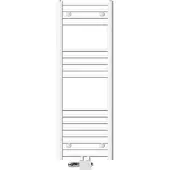 LuxeBath Badheizkörper Mittelanschluss 400 x 1200 mm Weiß gerade mit Thermostat und Anschlussgarnitur Universal Eck- und Durchgangsform, ohne Heizstab