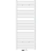 LuxeBath Badheizkörper Mittelanschluss 750 x 1800 mm Weiß gebogen mit Thermostat und Anschlussgarnitur Eck Wand Weiß - Heizkörper, ohne Heizstab