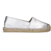 Manfield Silberne Leder-Espadrilles | Größe 39