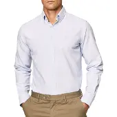 Hackett London für Herren. HM309361 Maßgeschneidertes Oxford-Hemd blau (M), Lässig, Baumwolle, Klassisch, Langarm
