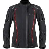 Germot MotoQueen wasserdichte Damen Motorrad Textiljacke, schwarz/rot, 50