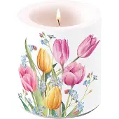 Ambiente Kerze Small "Tulips Bouquet" H 9cm x D 7,5cm
