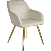 TecTake Esszimmerstuhl Marilyn gepolstert, in Samtoptik 58 x 62 x 82 cm