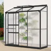 Pergart Vitavia Anlehn-Gewächshaus "Styx 1300" schwarz 1,3 m² 4 mm HKP