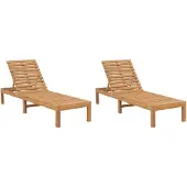 vidaXL Sonnenliegen 2 Stk. Massivholz Teak