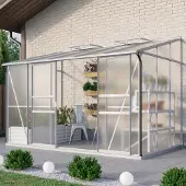 Pergart Vitavia, Aktionsangebot (inkl. 100 Euro Zubehör): Anlehn-Gewächshaus "Osiris 6500", aluminium eloxiert, 6,5 m², 6 mm HKP