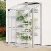 Pergart Vitavia, Anlehn-Gewächshaus "Styx 900", aluminium eloxiert, 0,9 m², 3 mm ESG