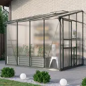 Pergart Vitavia Anlehn-Gewächshaus "Osiris 5200" smaragd 5,2 m² 6 mm HKP
