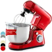 Klarstein Knetmaschine Küchenmaschine zum Backen, 1300W Teigmaschine Klein, 6 Stufen, Schneebesen Rühr- & Knethaken, 5L Schüssel, Planetenrührwerk, Rührmaschine mit Mixer, Küchenmaschinen für Brotteig
