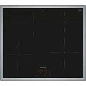 Siemens iQ300, Schwarz, Integriert, 60 cm, Zonen-Induktionskochfeld, Glaskeramik, 4 Zone(n)