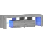 vidaXL TV-Schrank mit LED-Leuchten Grau Sonoma 140x36,5x40 cm