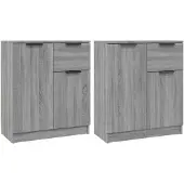 vidaXL Sideboards 2 Stk. Grau Sonoma 60x30x70 cm Holzwerkstoff