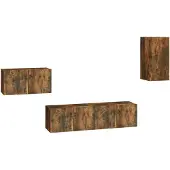 vidaXL 4-tlg. TV-Schrank-Set Räuchereiche Holzwerkstoff