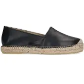 Manfield Schwarze Leder-Espadrilles | Größe 39