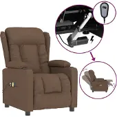 vidaXL Massagesessel Elektrisch Braun Stoff