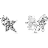 Pandora 290012C01 Damen-Ohrstecker Ohrringe Asymmetrische Sterne Silber