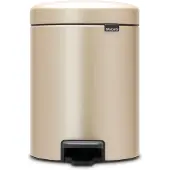 Brabantia Treteimer Newicon, 5 l, Rund, Champagner, Terrasse, 20,5 cm, 205 mm