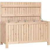 vidaXL Gartentruhe 115x49x60 cm Massivholz Kiefer