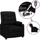vidaXL Relaxsessel Elektrisch Schwarz Kunstleder