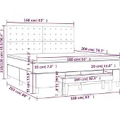 vidaXL Boxspringbett Matratze Cappuccino-Braun 160x200 cm Kunstleder