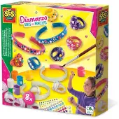 SES Creative 14706 Diamanzo Ringe und Armbänder Glitzer-Schmuck-Bastelset für Kinder, Schmuck-Bastelset für Kinder, 6 Jahr(e), Karton, Mehrfarbig
