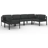 vidaXL 6-tlg. Garten-Lounge-Set mit Kissen Aluminium Anthrazit