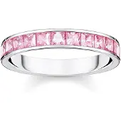 Thomas Sabo Ring mit Pinken Steinen Pavé Silber