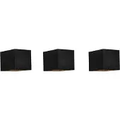 QAZQA 3er Set moderne Wandleuchten schwarz - Transfer
