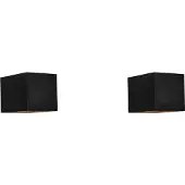QAZQA - Modern Set mit 2 modernen Wandleuchten schwarz - Transfer I Schlafzimmer - Aluminium Quadratisch - LED geeignet G9