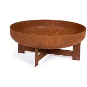 YES everyday Feuerschale Caldo hitzebeständiges Metall, modern robust, rostbraun, Ø 50 cm, vier Beine
