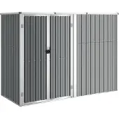 vidaXL Gerätehaus Grau 225x89x161 cm Verzinkter Stahl