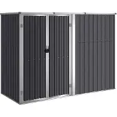 vidaXL Gerätehaus Anthrazit 225x89x161 cm Verzinkter Stahl
