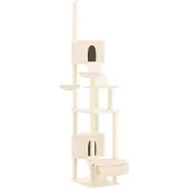 vidaXL Kratzbaum Deckenhoch Creme 277-303 cm