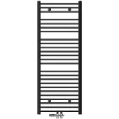 LuxeBath Badheizkörper Mittelanschluss 600 x 1500 mm Anthrazit gerade mit Anschlussgarnitur inkl. Thermostat Durchgang Boden Heizkörper, ohne Heizstab