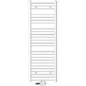 LuxeBath Badheizkörper Mittelanschluss 500 x 1500 mm Weiß gerade mit Thermostat und Anschlussgarnitur Universal Eck- und Durchgangsform, ohne Heizstab