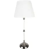 Clayre & Eef Tischlampe Ø 18x44 cm Weiß Silberfarbig Eisen