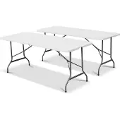 Sweeek - 2er Set Klappbarer Partytisch aus Kunststoff 180cm - Weiß