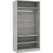 DKD Home Decor vidaXL Kleiderschrank Betongrau 100x50x200 cm Holzwerkstoff