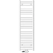 LuxeBath Badheizkörper Mittelanschluss 400 x 1500 mm Weiß gerade mit Thermostat und Anschlussgarnitur Universal Eck- und Durchgangsform, ohne Heizstab