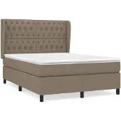 vidaXL Boxspringbett mit Matratze Taupe 140x190 cm Stoff