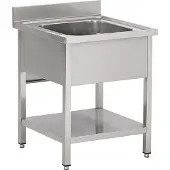 CombiSteel Spültisch mit 1 Becken und Grundboden Aufkantung 600x700x850mm