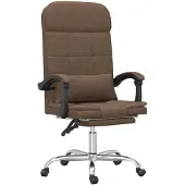 vidaXL Bürostuhl mit Massagefunktion Braun Stoff