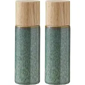 Bitz 821501, Salz- und Pfeffermühlen-Set, Grün, Holz, Keramik, 50 mm, 50 mm, 167 mm